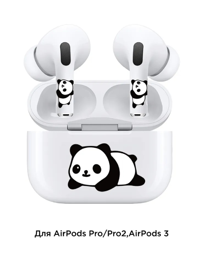 Набор наклеек "vlp" для наушников и зарядного кейса AirPods Pro/Pro2, panda