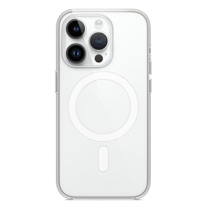 Оригинальный Силиконовый чехол MagSafe для iPhone 15 Pro Max, Прозрачный