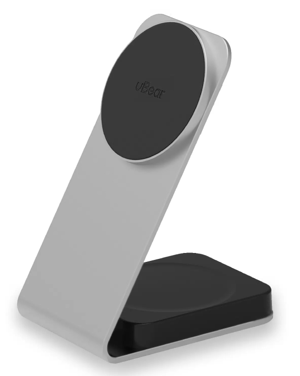 Беспроводное зарядное устройство Ubear Level Pro 2 в 1, серебристый