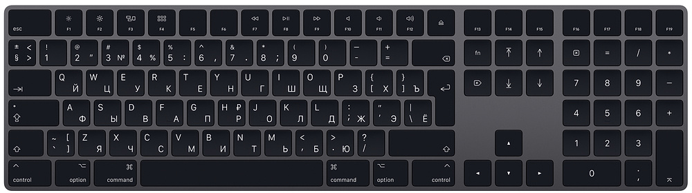 Клавиатура Apple Magic Keyboard с цифровой панелью, русская раскладка, Космический Серый