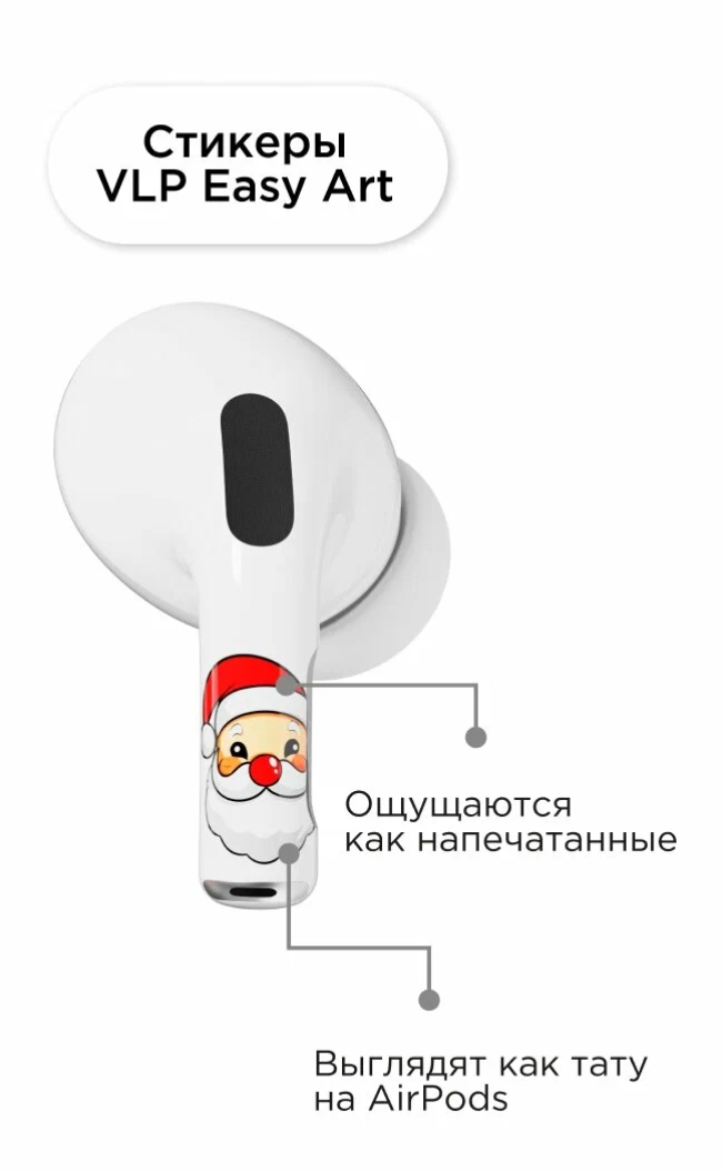 Наклейки "vlp" Easy Art для AirPods Pro/Pro2, Santa
