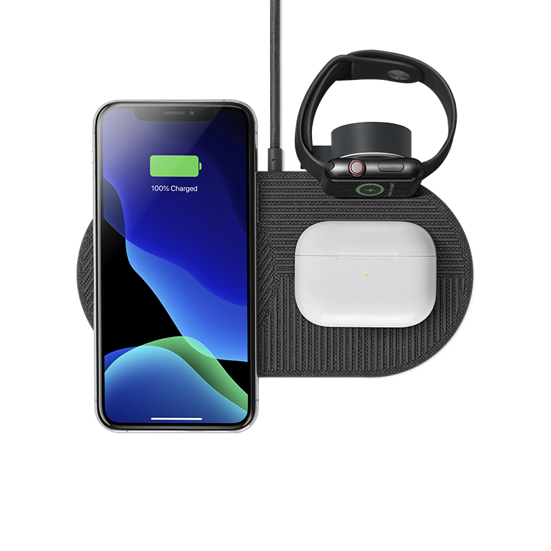 Беспроводное зарядное устройство Native Union Drop XL 3 в 1 + кабель, 10W, серый