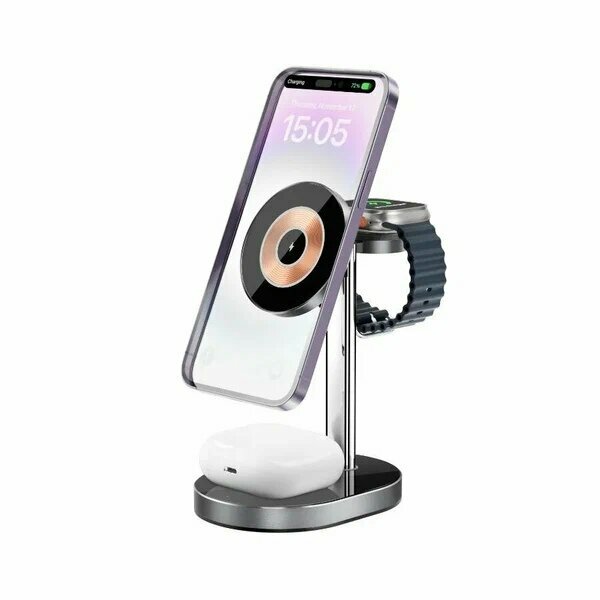 Беспроводное зарядное устройство с подставкой WiWU Light Shadow 3in1