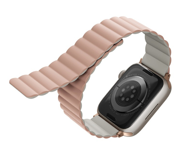 Ремешок Uniq для Apple Watch 42/44/45/49мм Revix reversible Premium Ed. Кожа, Румянец/Белый