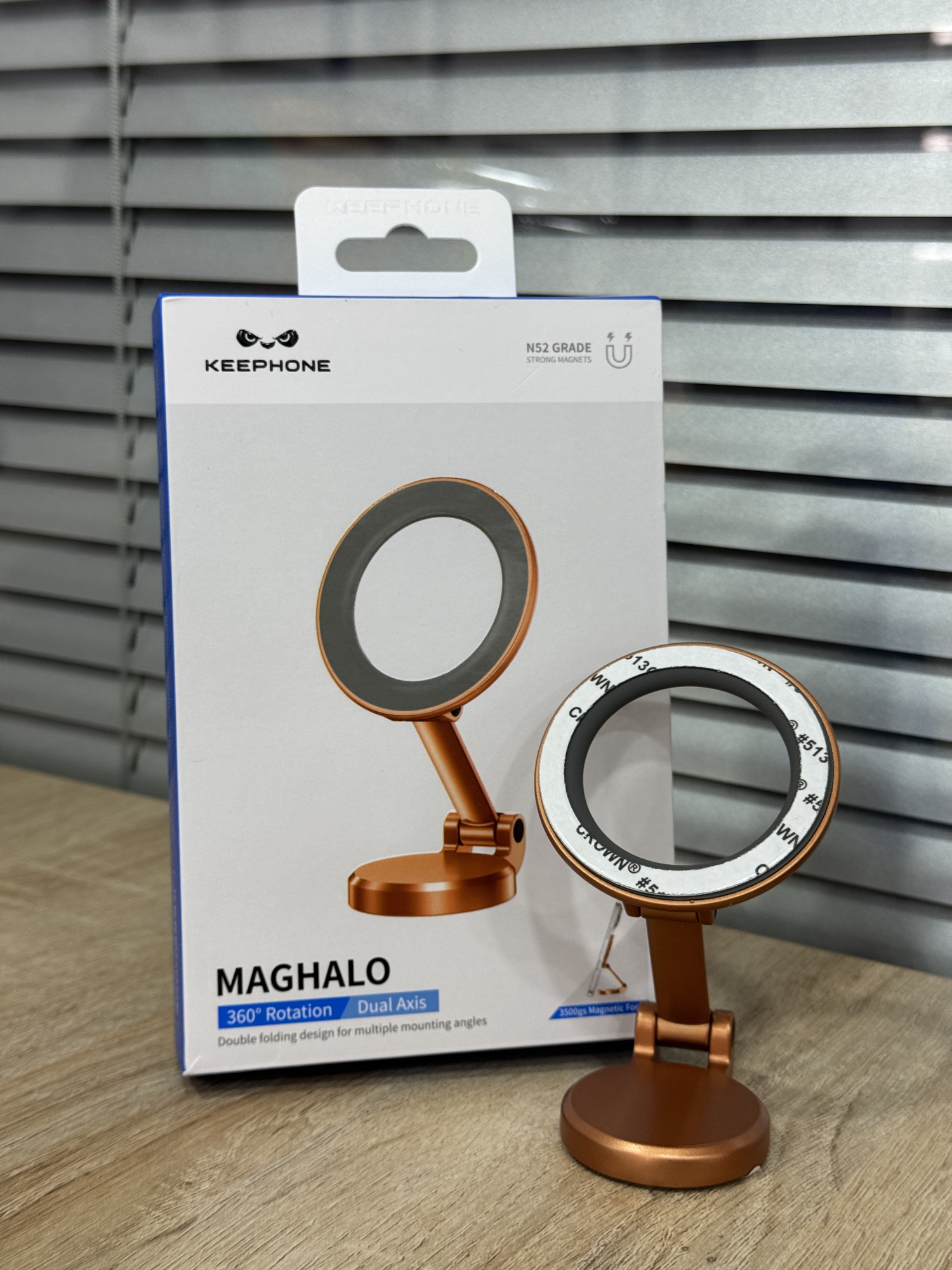 Держатель для смартфона Keephone Maghalo Magsafe Magnetic Dual Axis Stand, Оранжевый
